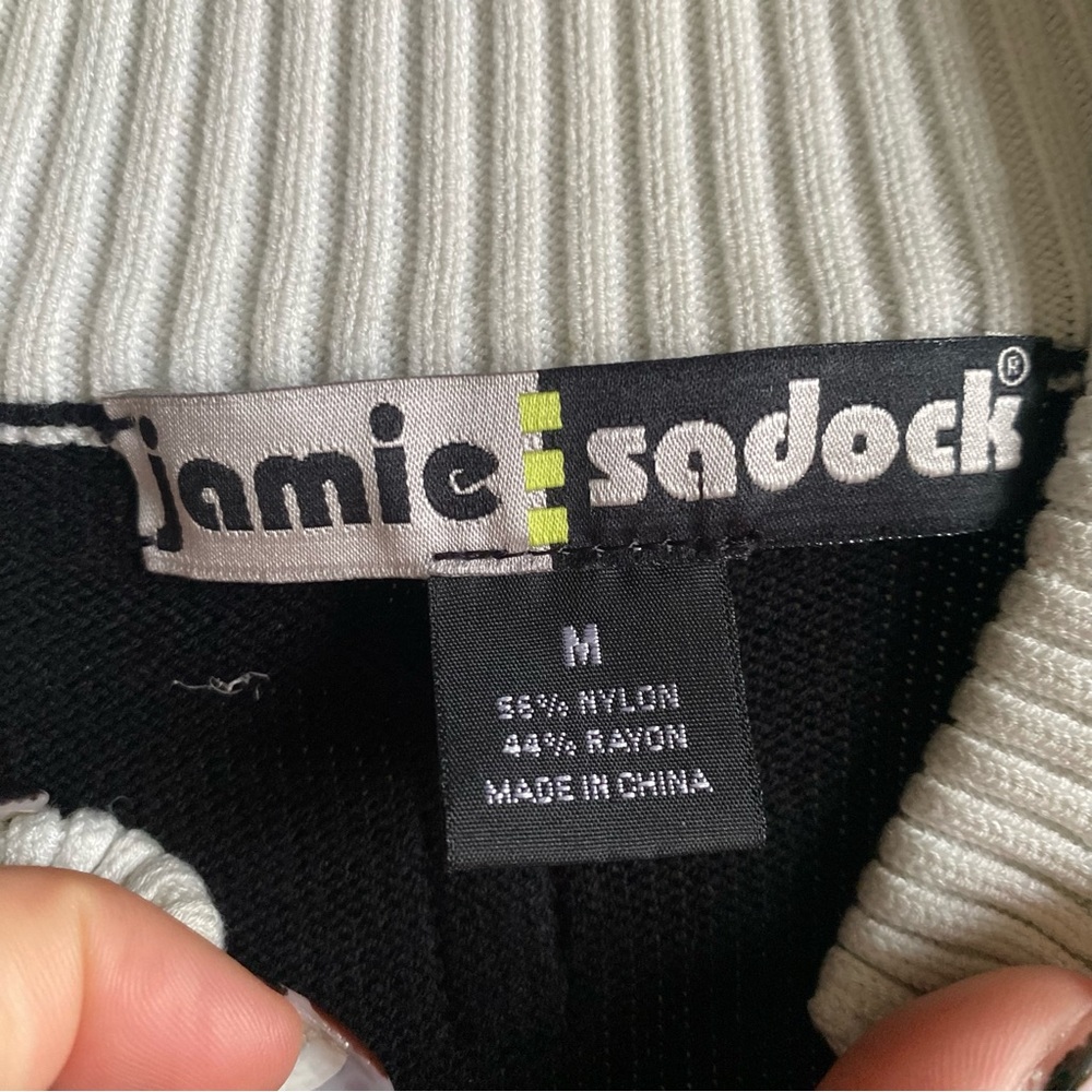 Vintage Jamie Sadock Black and White Sweater Jacket - Picture 2 of 7